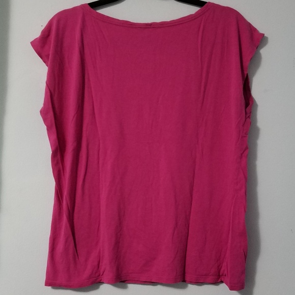 Talbots fuschia button shoulder top, L - Picture 5 of 7